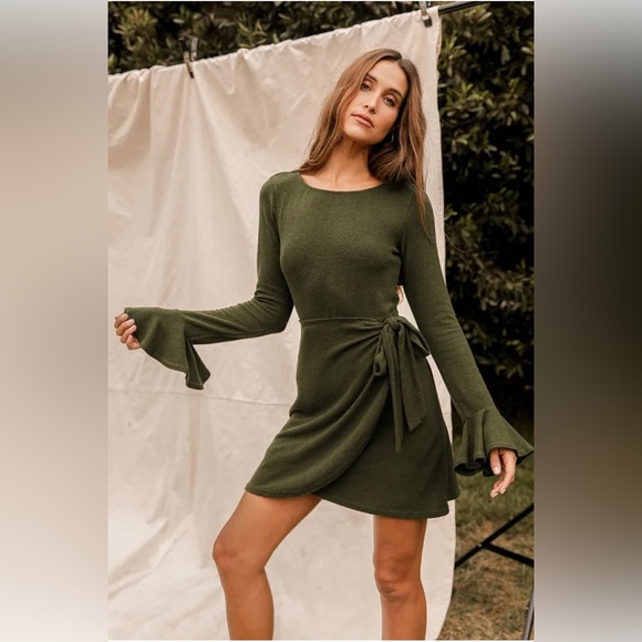 Lulus Faux Wrap Sweater Dress NWT Size XL - Picture 1 of 5